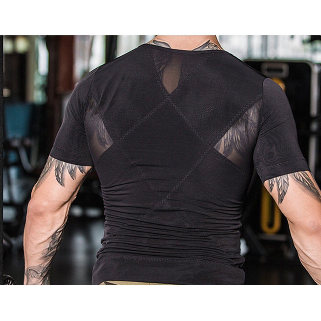 Fitposture t shirt Sort/Hvid-043 Konkurspriser ny Sort X-Large