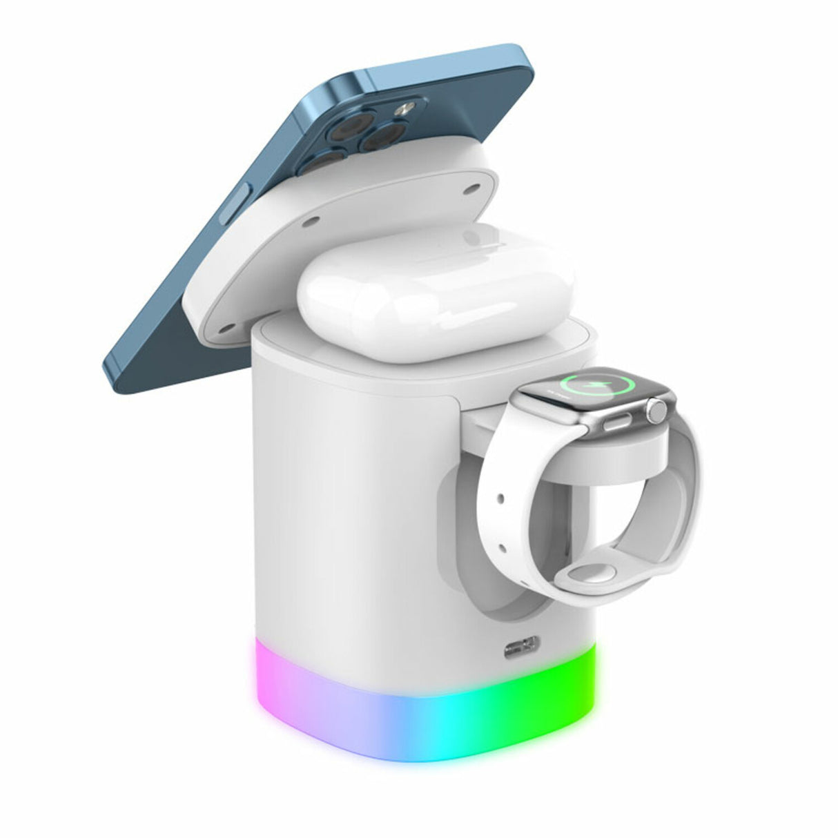 Trådløs 3i1 oplader med lys - 2 Varianter