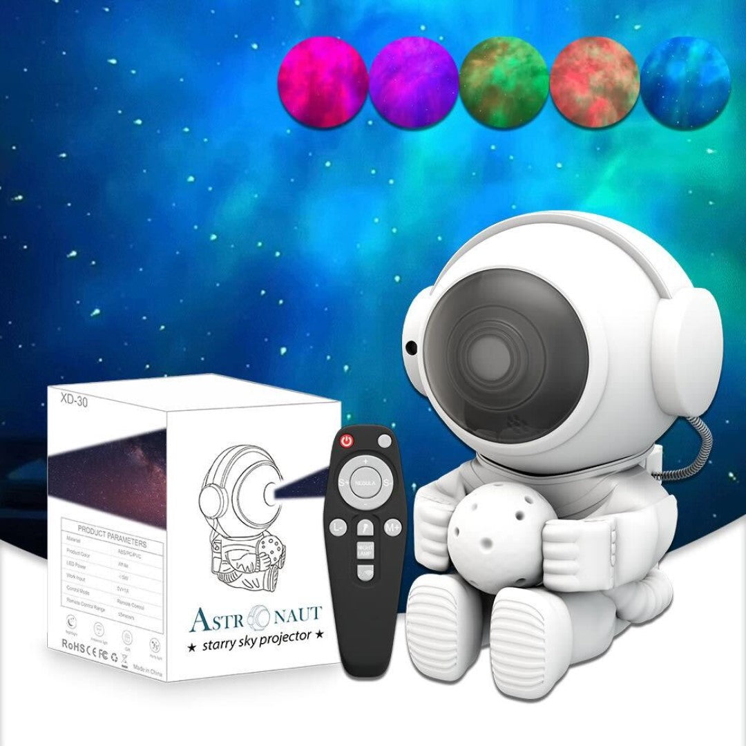 Astronaut Projektor - Stjernehimmel m. Lampe - Hvid