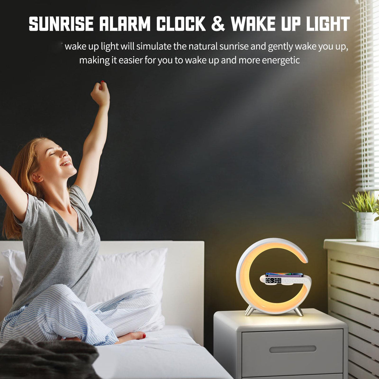 G-højttaler, BT Speaker - RGB Lampe, Trådløs Opladning