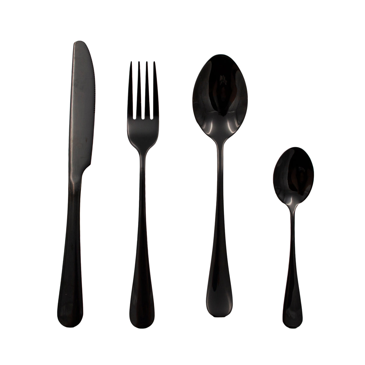 Bestiksæt - Gun Metal i Rustfrit Stål - 24 Dele i Gaveæske