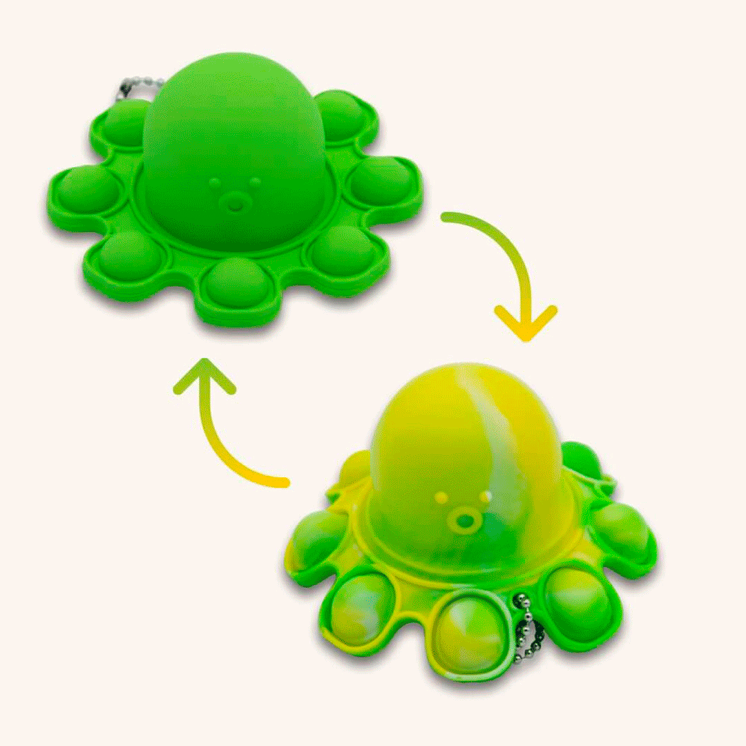 Blæksprutte Pop It - Nøglering