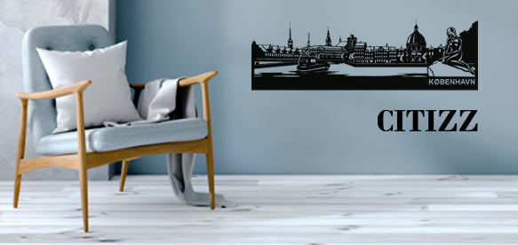 CITIZZ - Vægskilte af byer - København 40 cm
