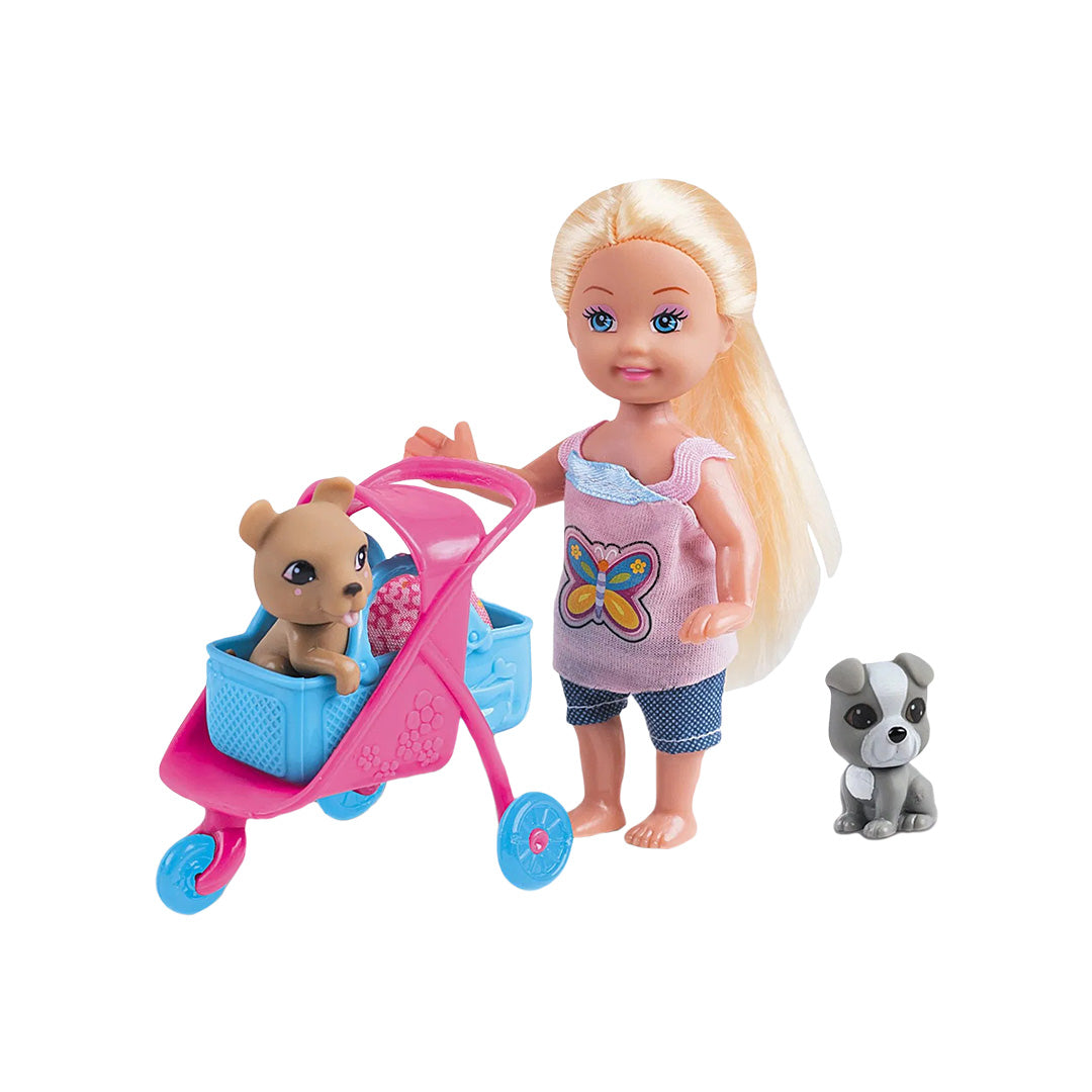 Cute Girl Dukkesæt - Barnevogn & Kæledyr
