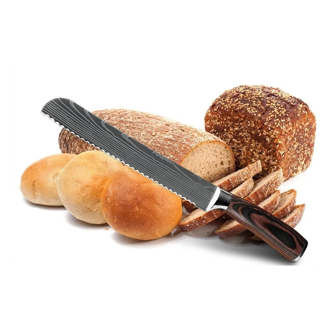 Damaskus Mønstret Knivsæt - 7 Knive