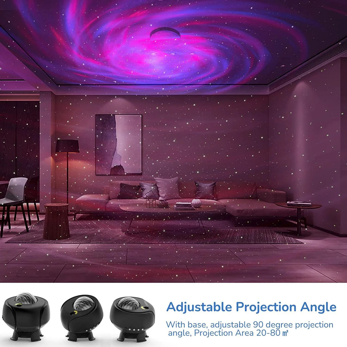 Galaxy Stjerneprojektor - Lampe Med Højttaler & Bluetooth