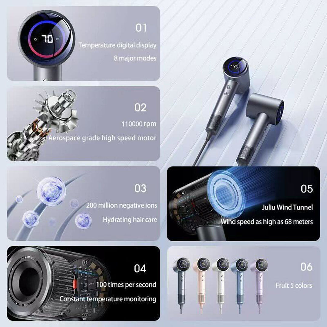 Hårtørrer - Professionel Letvægt & Støjsvag D3 - Grå