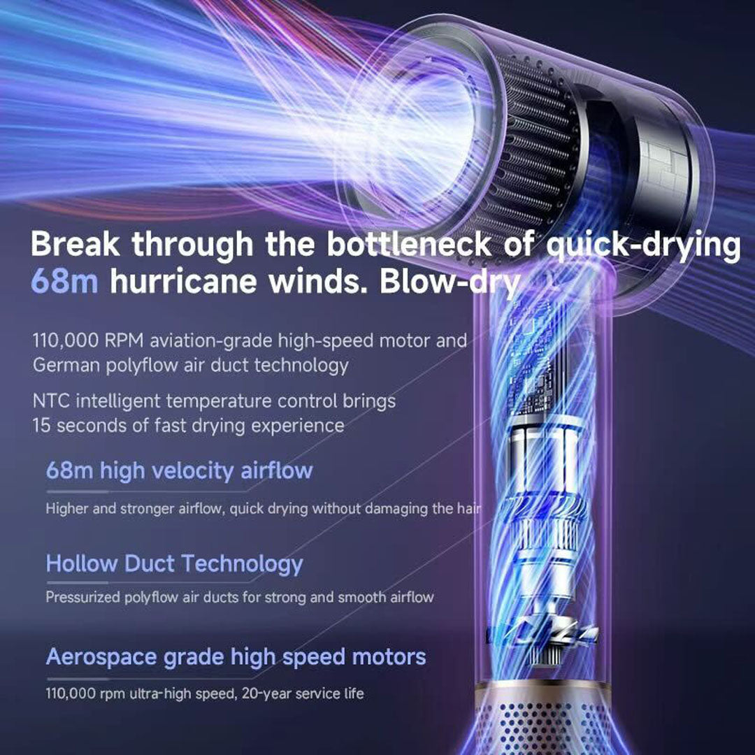 Hårtørrer - Professionel ion-teknologi D8 - Silver/Sølv