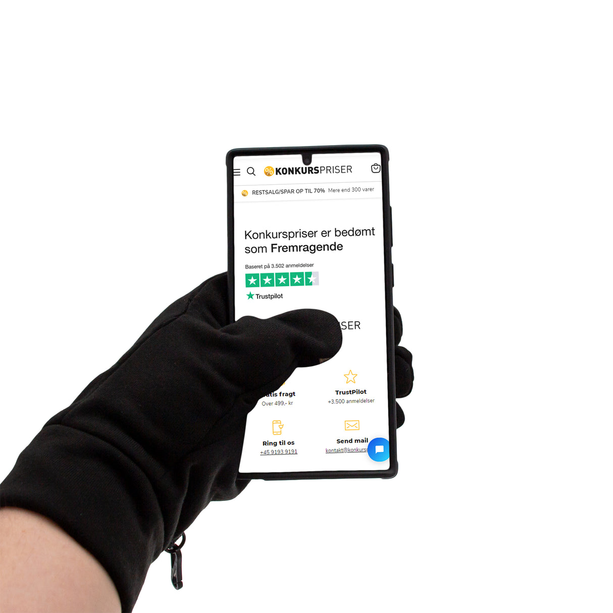 Handsker med Touch Effekt - 3 Størrelser