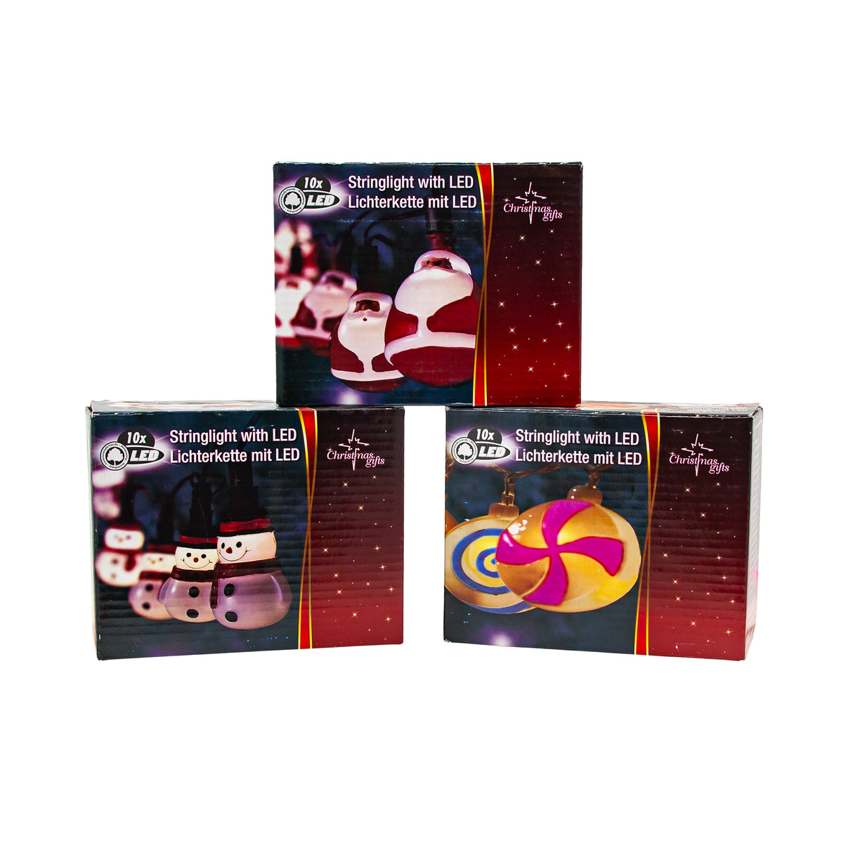 Juledekoration - Julelyskæder - 3 Varianter