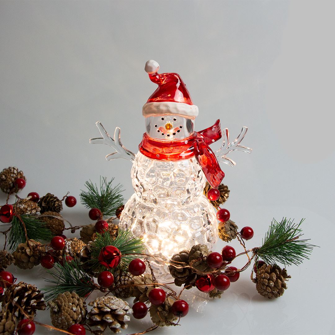 Lysende Snemand - 2 Varianter - 22,5 cm