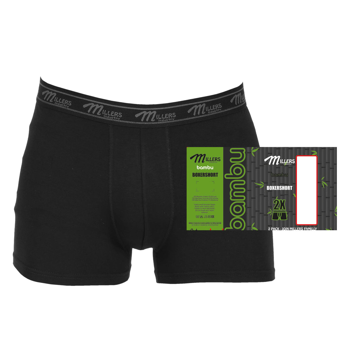 Millers - Bambus Boxershorts/Underbukser - 2Pak - Sort