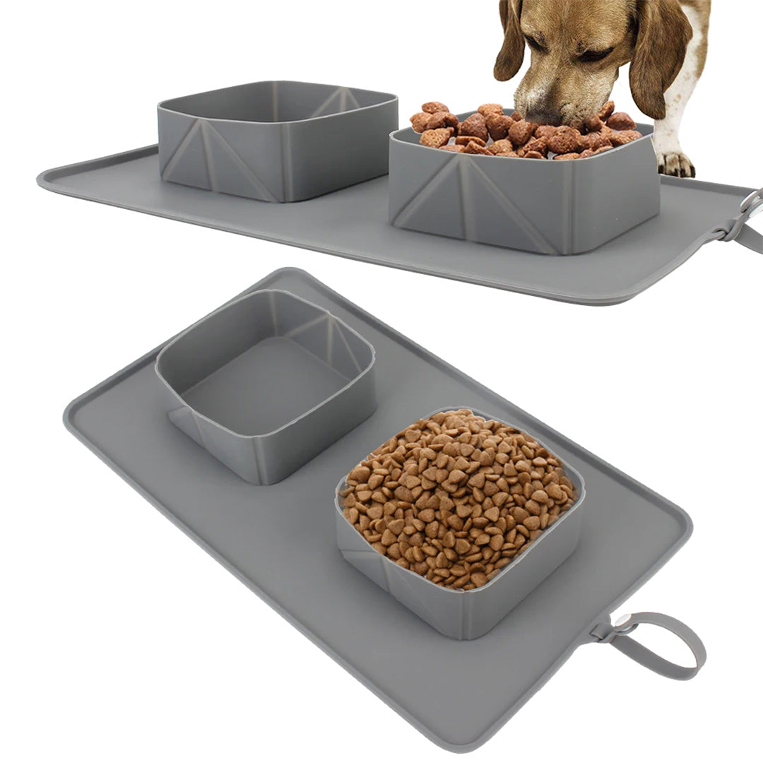 Paw Love - Foldbare Firkantet Silikoneskål