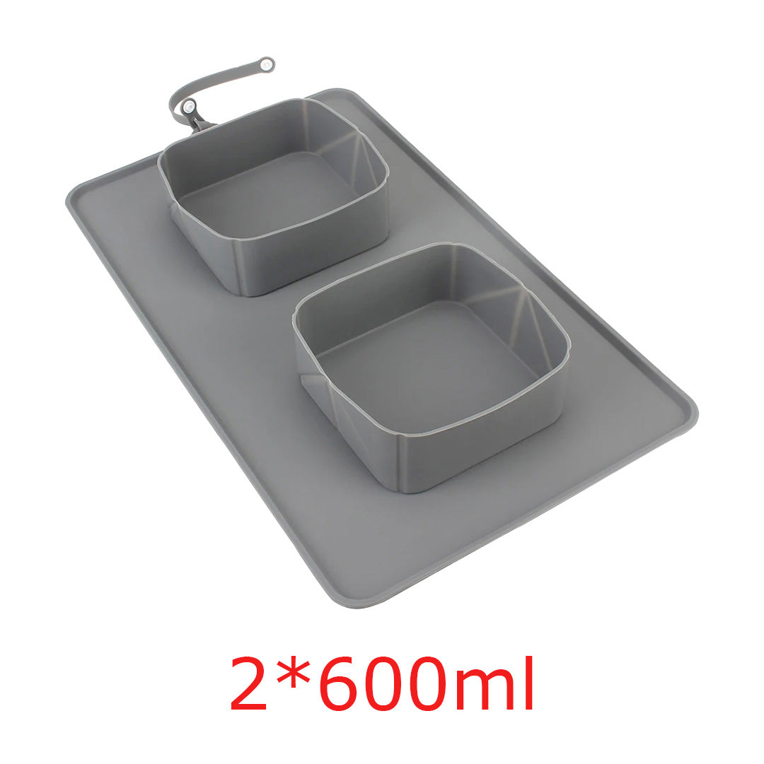 Paw Love - Foldbare Firkantet Silikoneskål