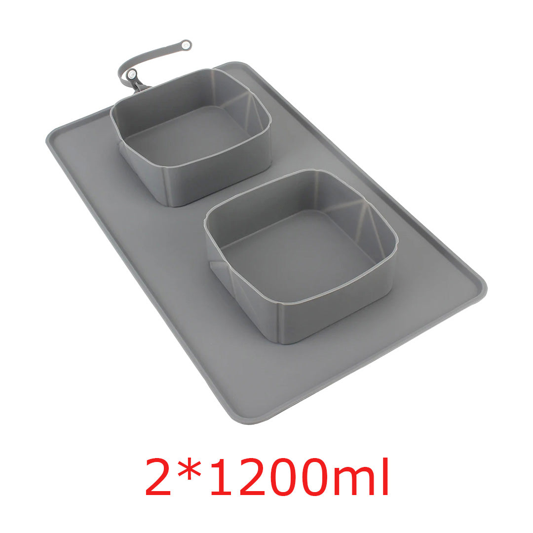 Paw Love - Foldbare Firkantet Silikoneskål