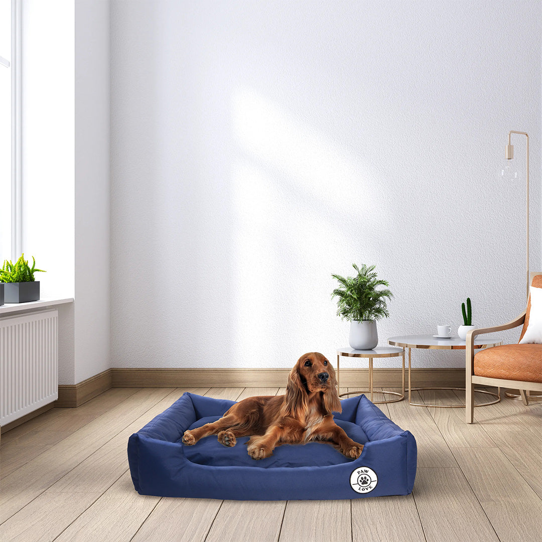 Paw Love - Hundeseng - Firkantet - Marineblå