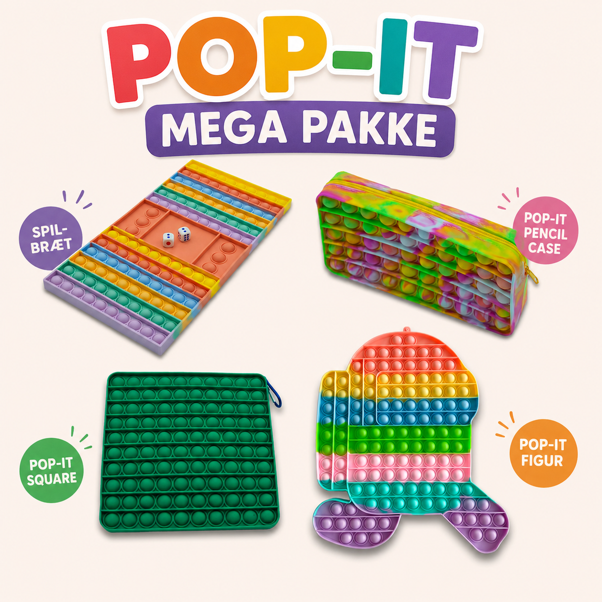 Pop-It Pakke Mega