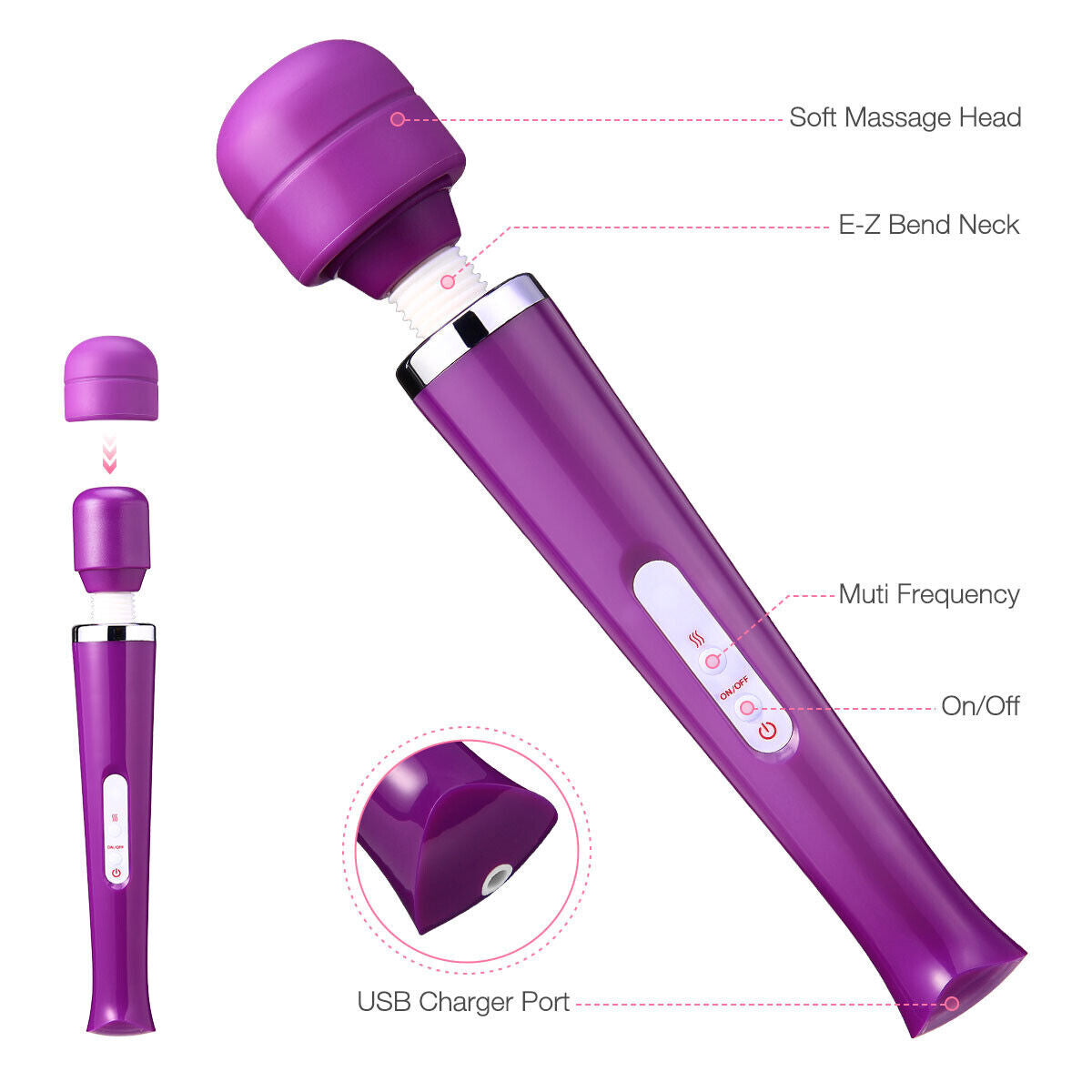 Multi Massageapparat i 4 Farvevarianter - Trådløs