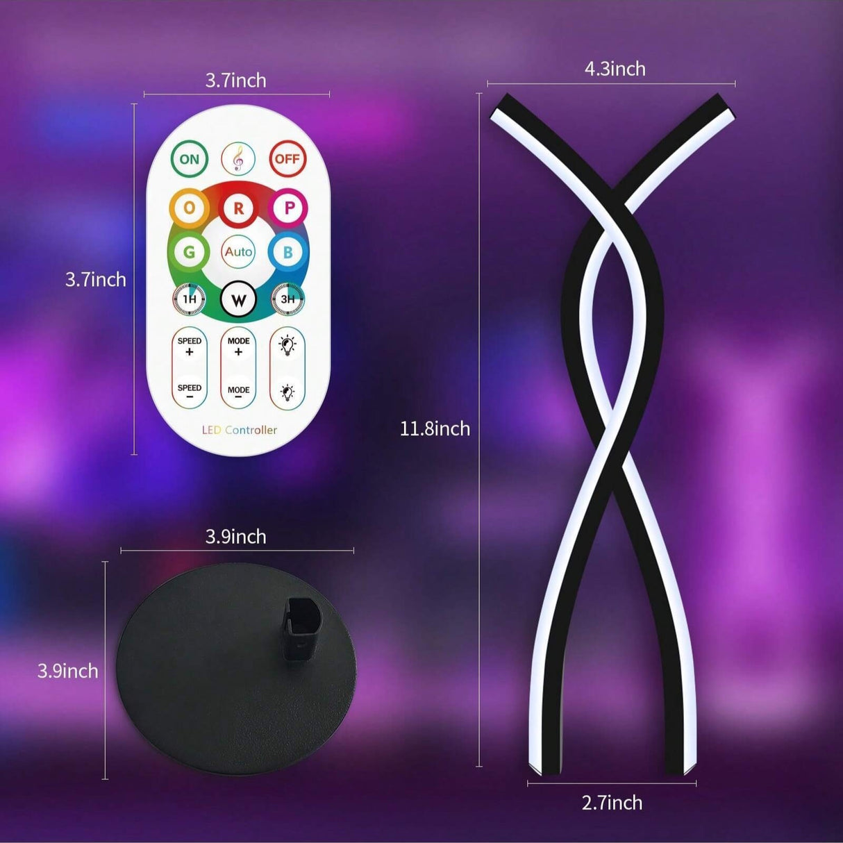 Ambient Bordlampe - RGBW Lampe m. Lydkontrolleret Lys