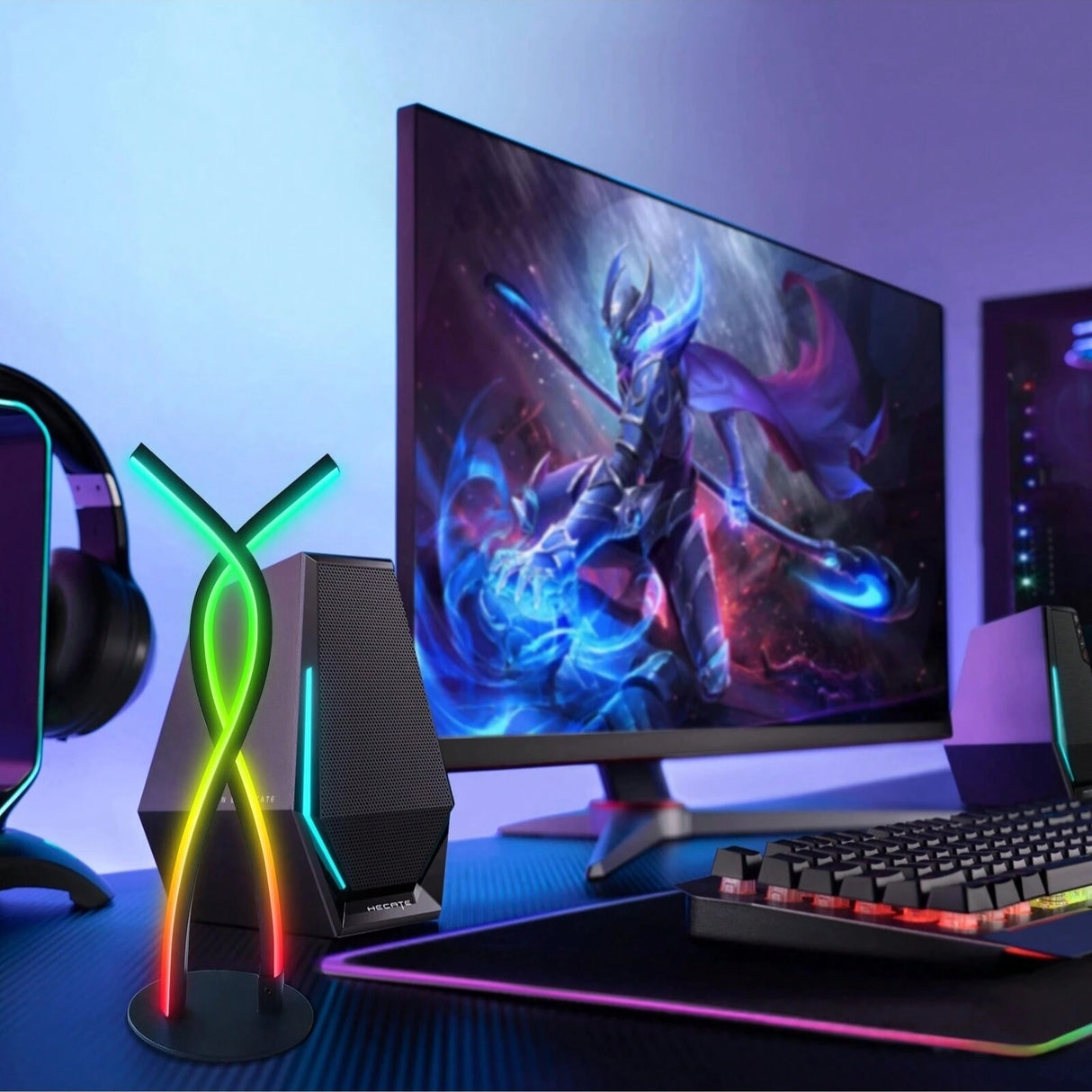 Ambient Bordlampe - RGBW Lampe m. Lydkontrolleret Lys