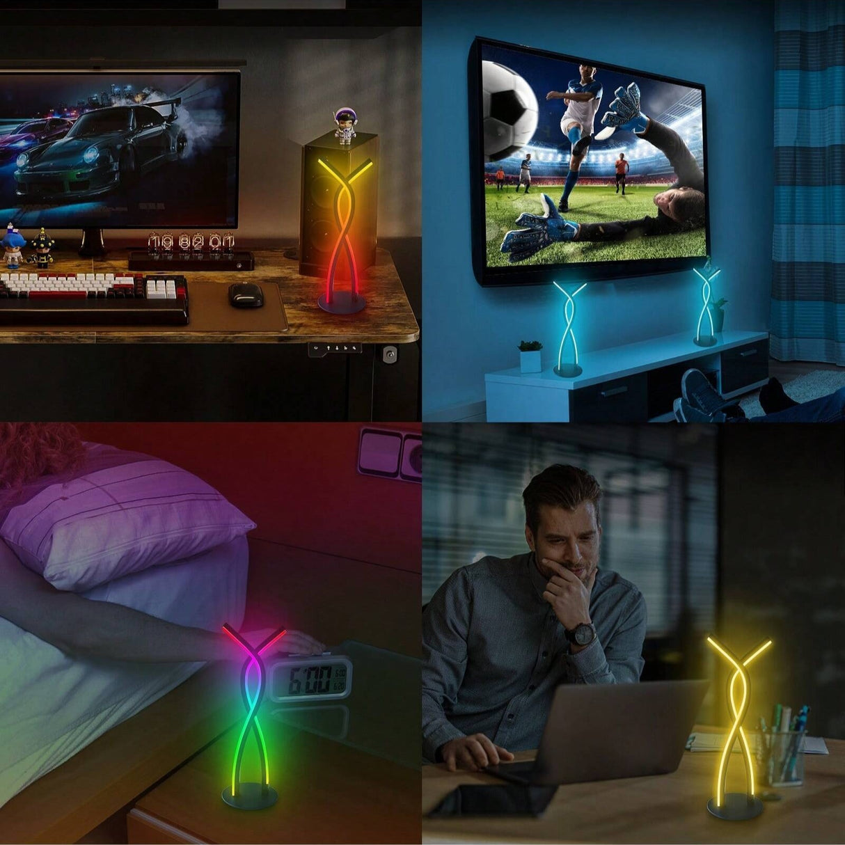 Ambient Bordlampe - RGBW Lampe m. Lydkontrolleret Lys