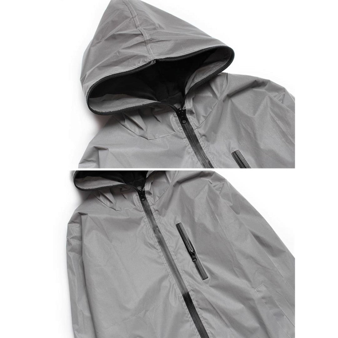 Windbreaker Jakke - Reflekterende - Grå/Sølv