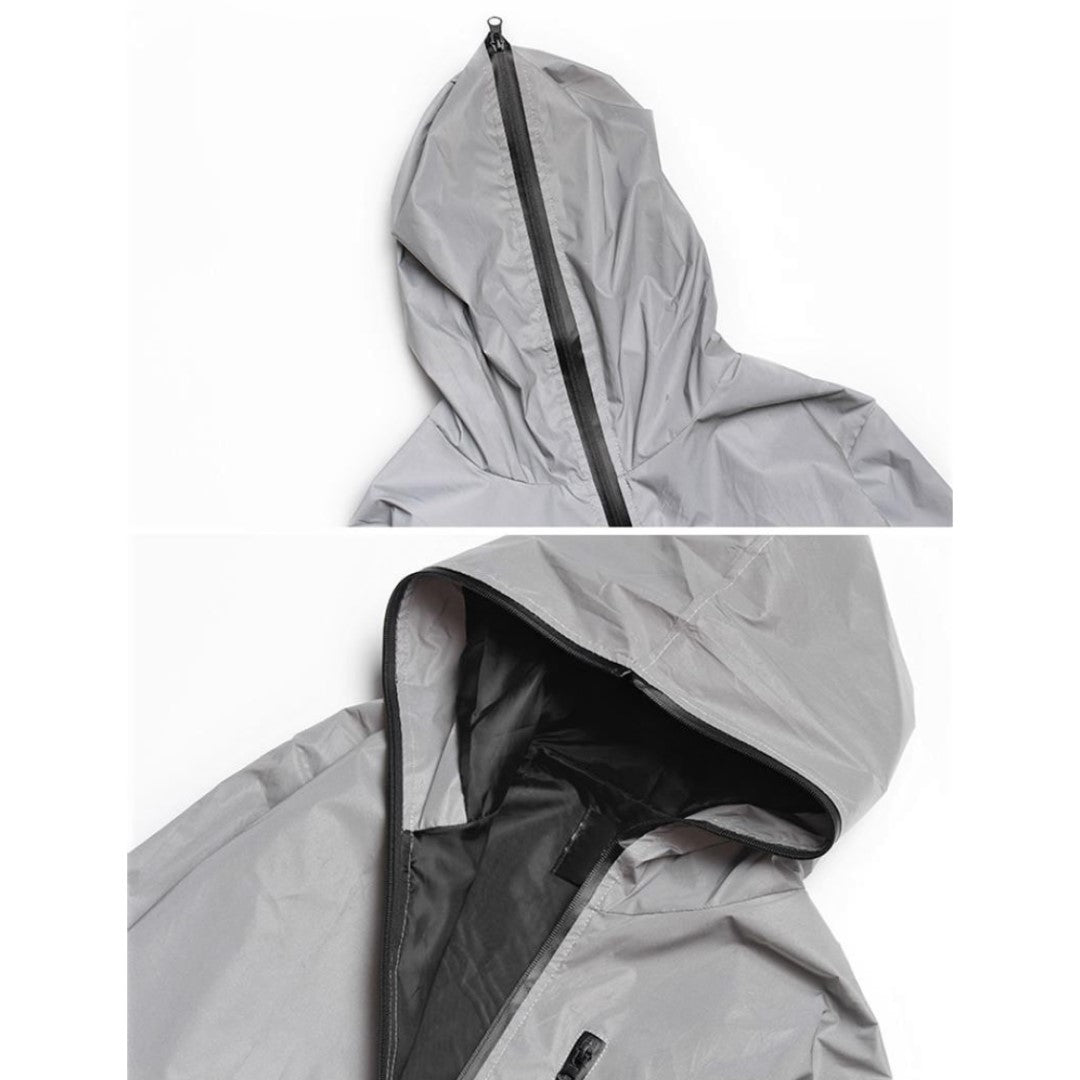 Windbreaker Jakke - Reflekterende - Grå/Sølv