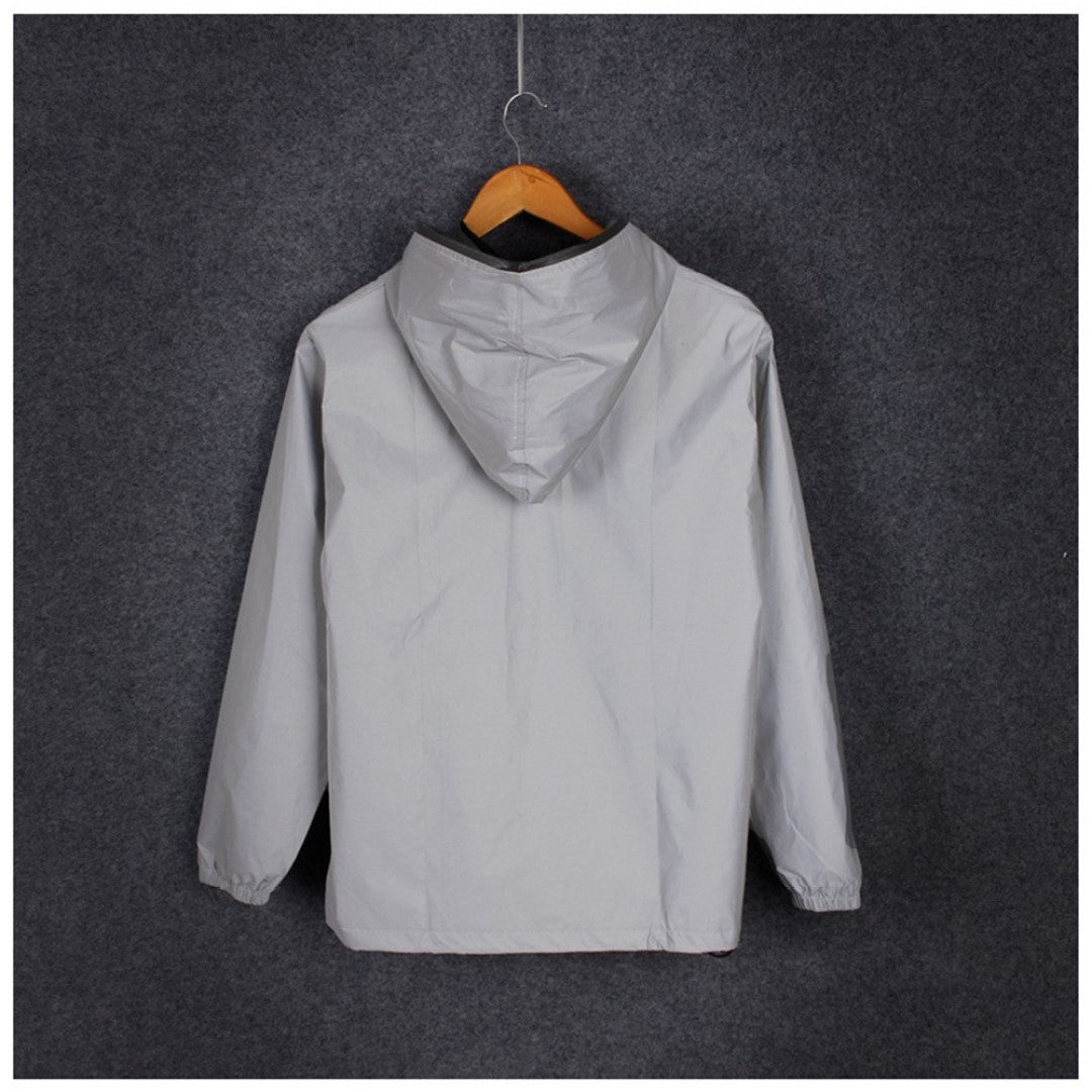 Windbreaker Jakke - Reflekterende - Grå/Sølv
