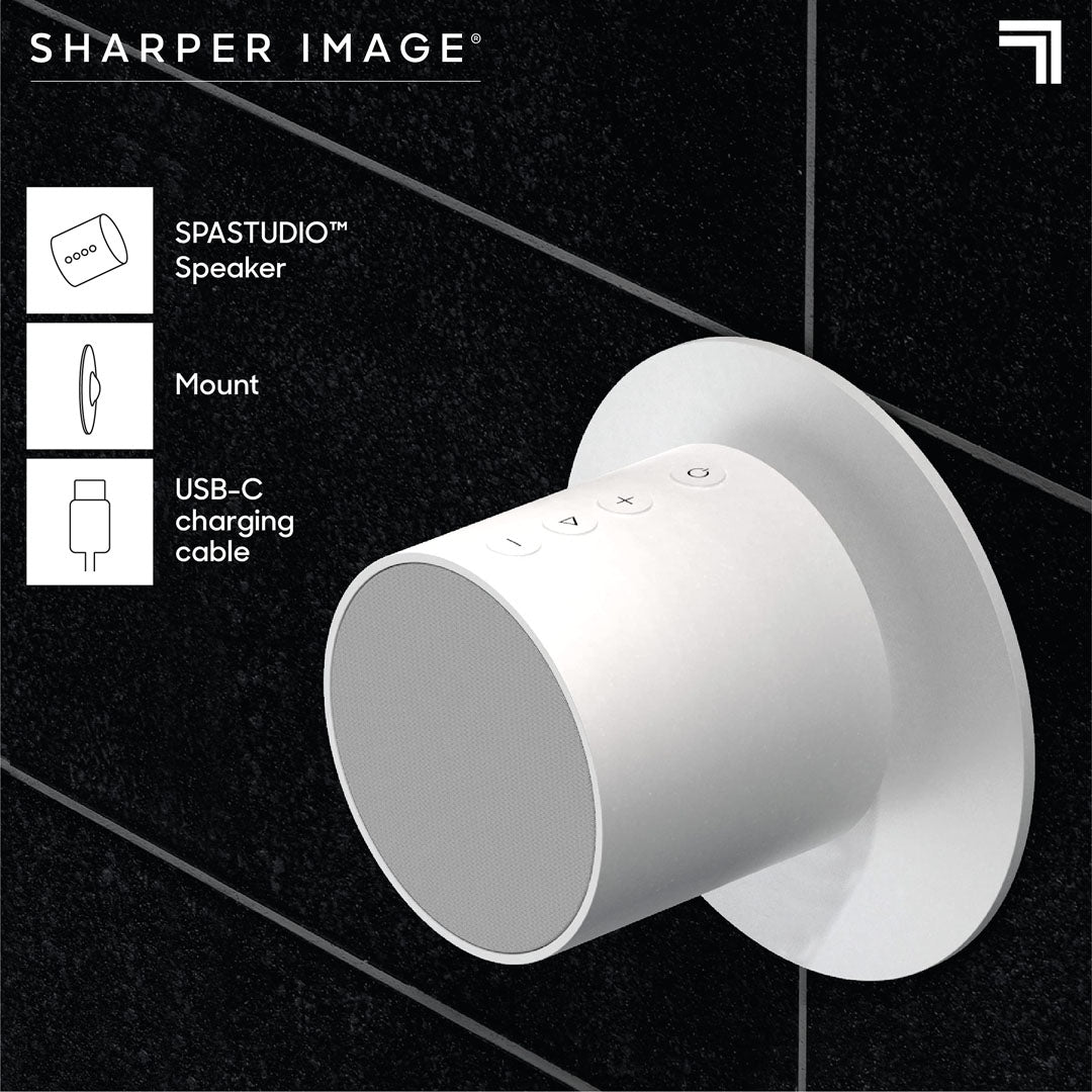 Sharper Image - Vandtæt Badehøjtaler Med Bluetooth Og Magnetisk Montering