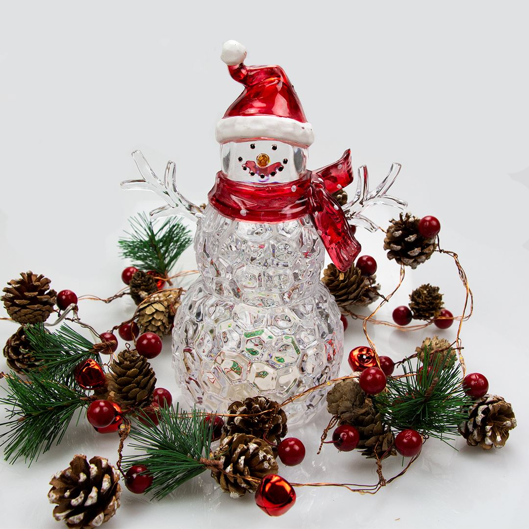 Lysende Snemand - 2 Varianter - 22,5 cm