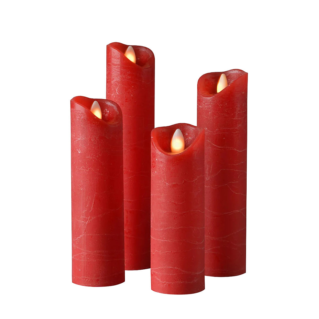 Sompex - LED Stearinlys Sæt - 4 stk Rød