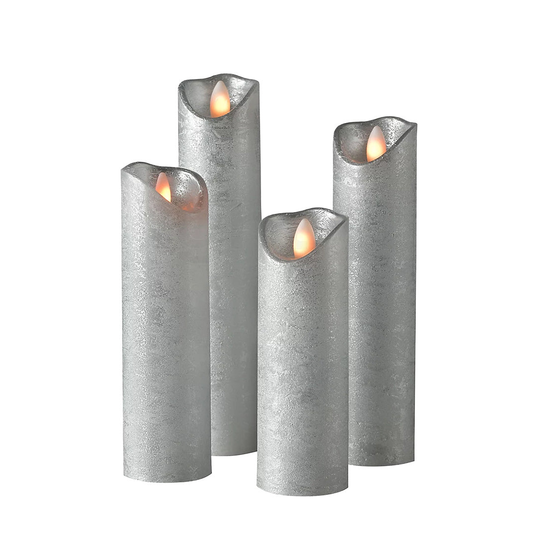 Sompex - LED Stearinlys Sæt - 4 stk Sølv