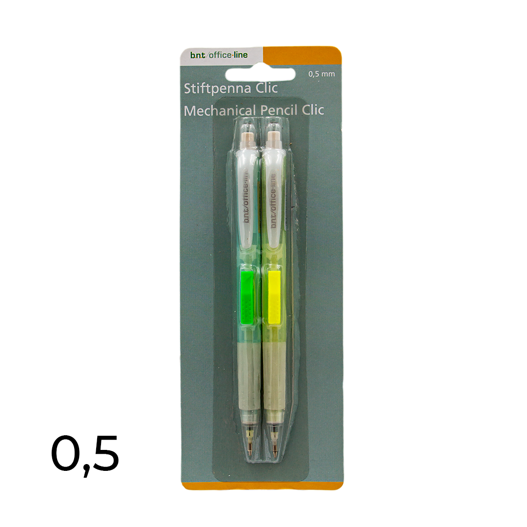 Office Line - Stiftblyanter 0,5 mm 2 stk - Grøn & Gul