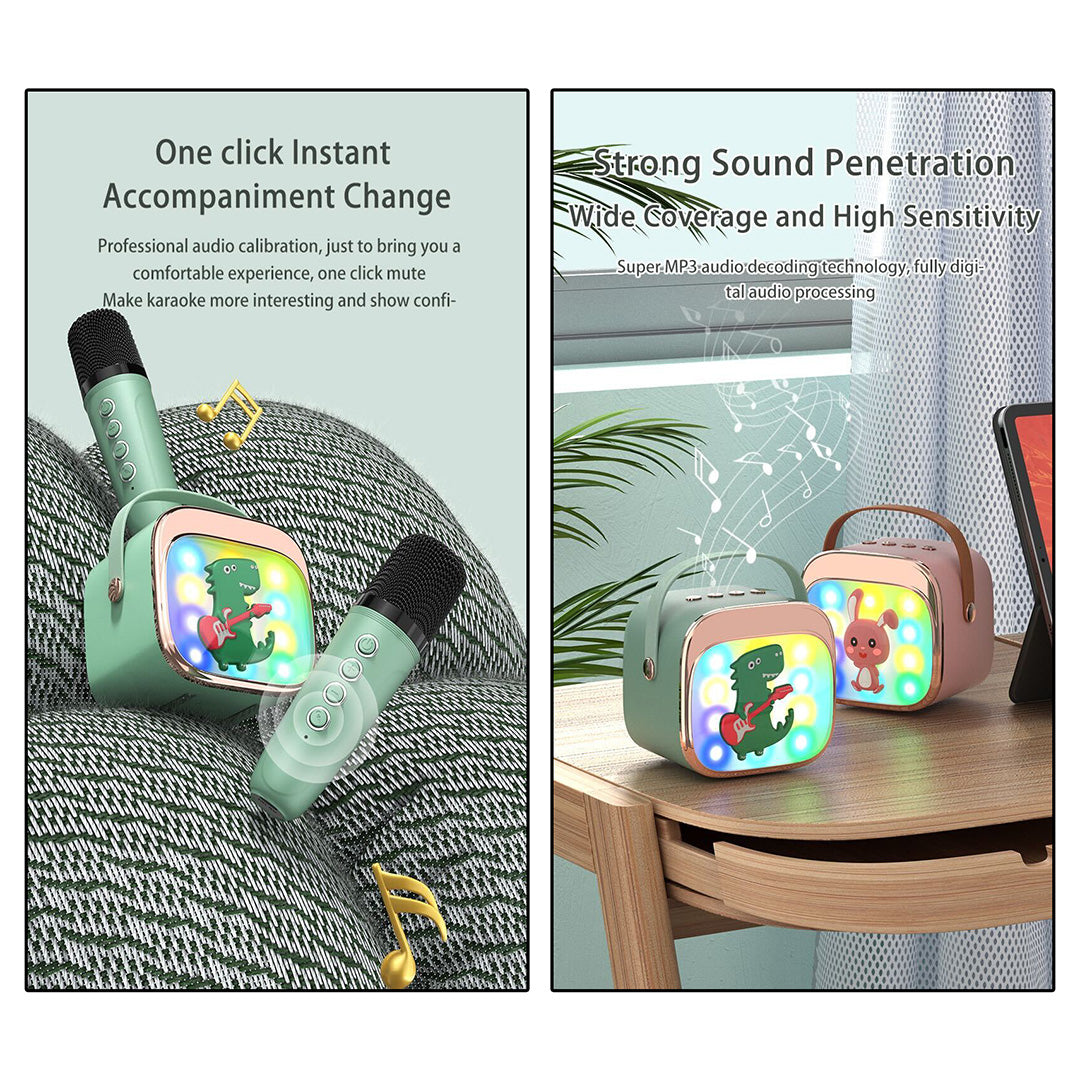 Trådløs Karaoke Højttaler Med 2 Mikrofoner