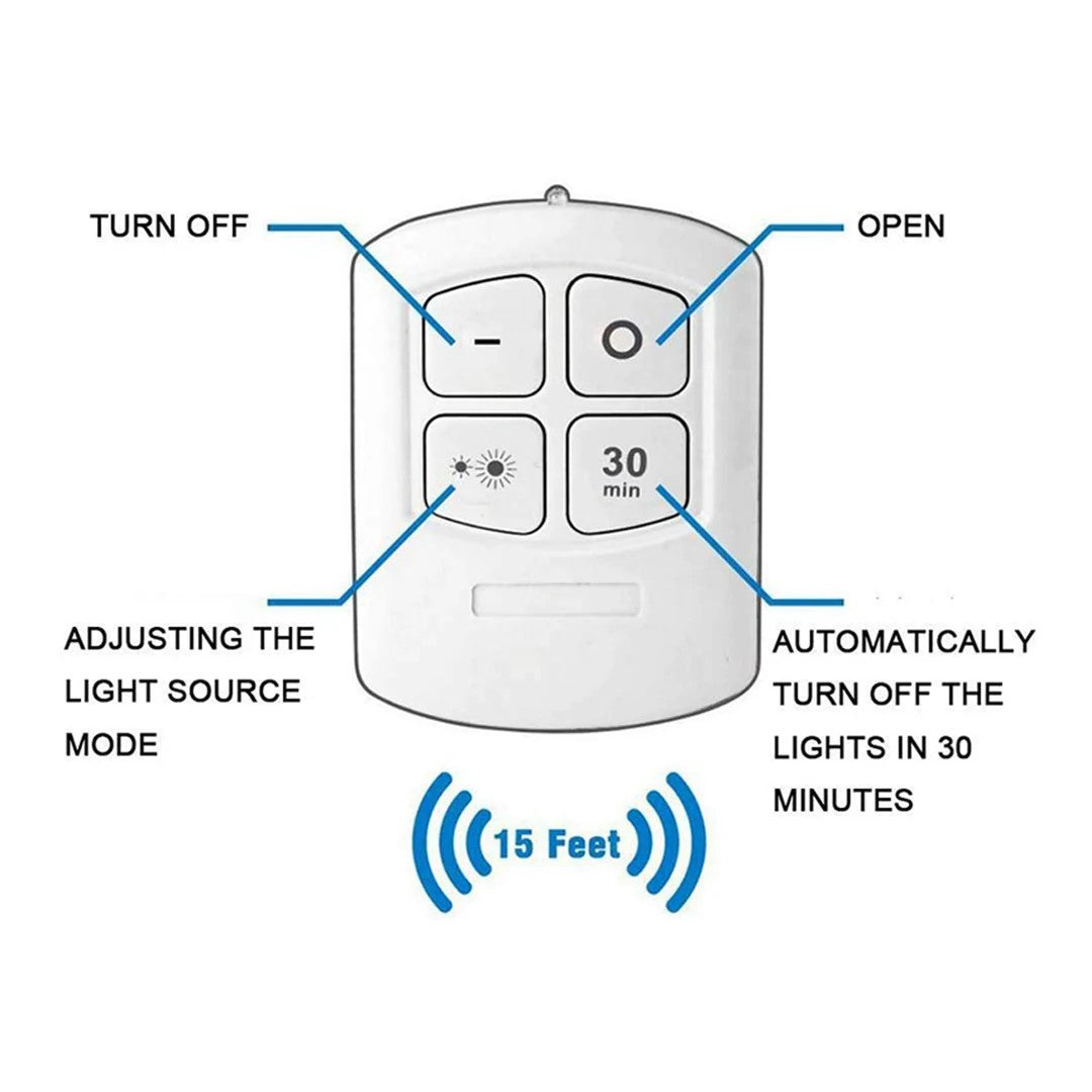 Trådløs LED-Spots med Fjernbetjening - 3 stk