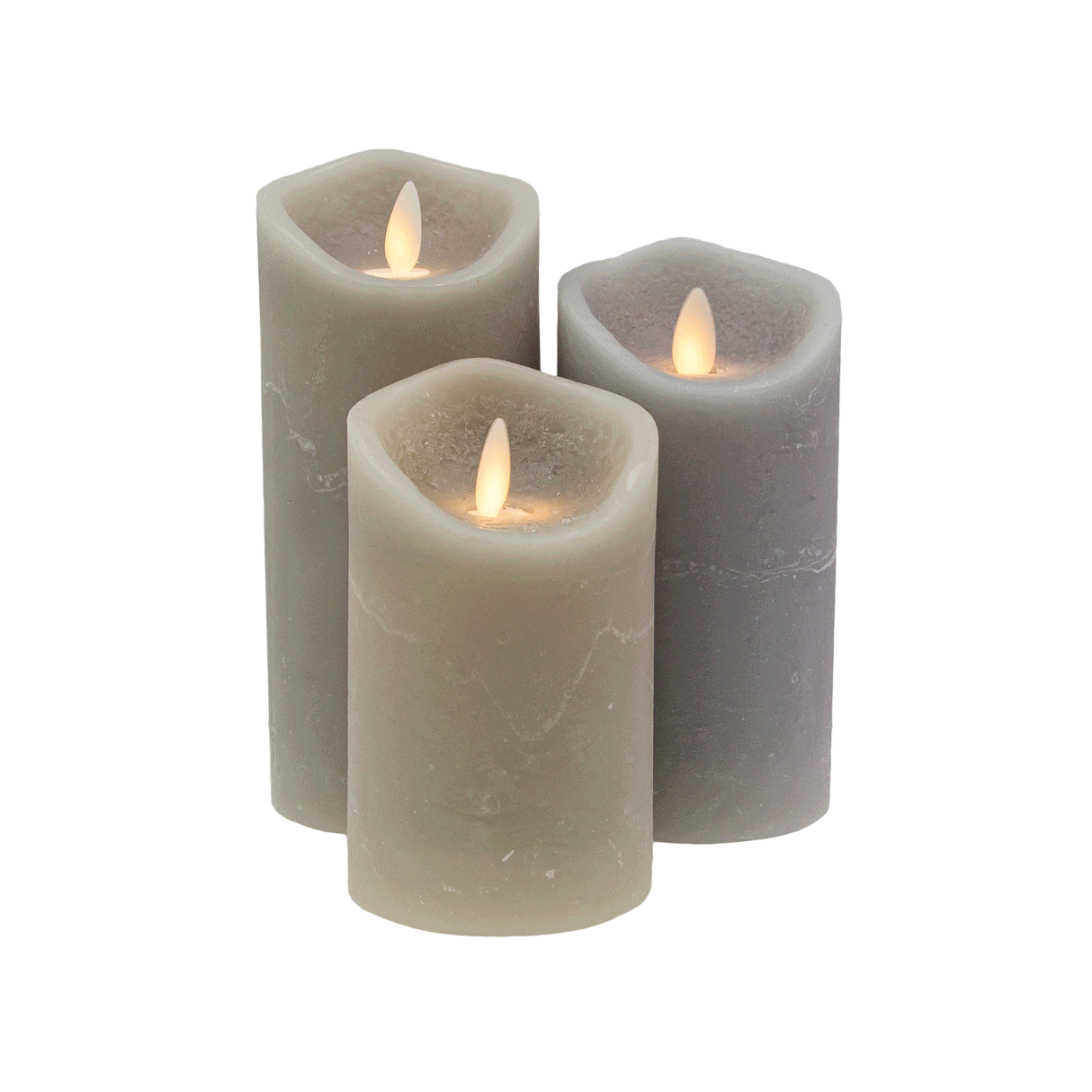 LED Stearinlys Med USB Opladning - 3 Stk. - Flere Farver