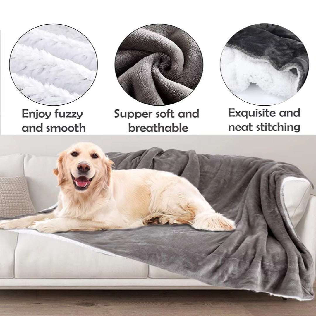 Vandafvisende Fleece Tæppe Til Hunde & Katte - Str. XL 150x127