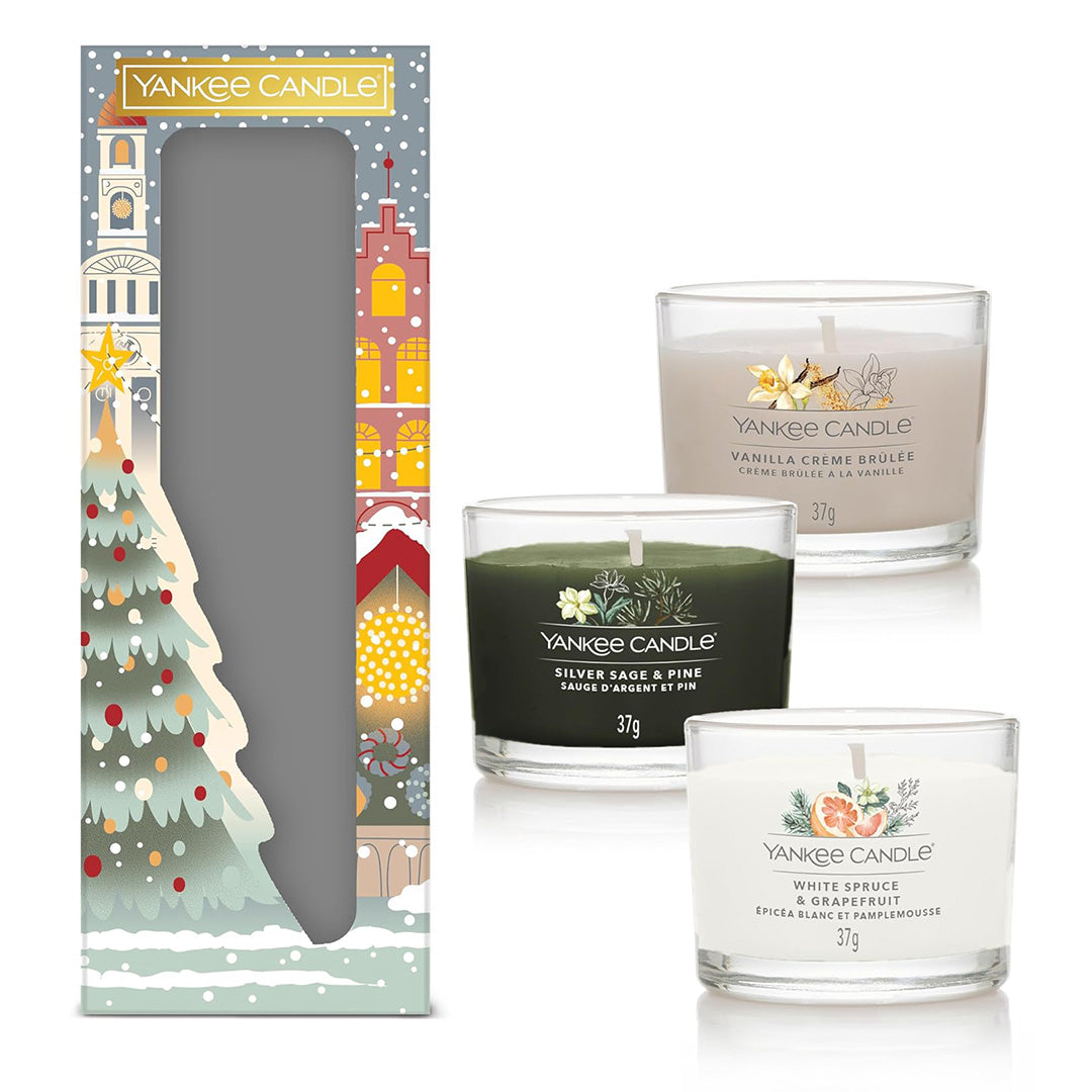 Yankee Candle - Passport To The Holidays 3 Fyldte Votivlys Gave Sæt