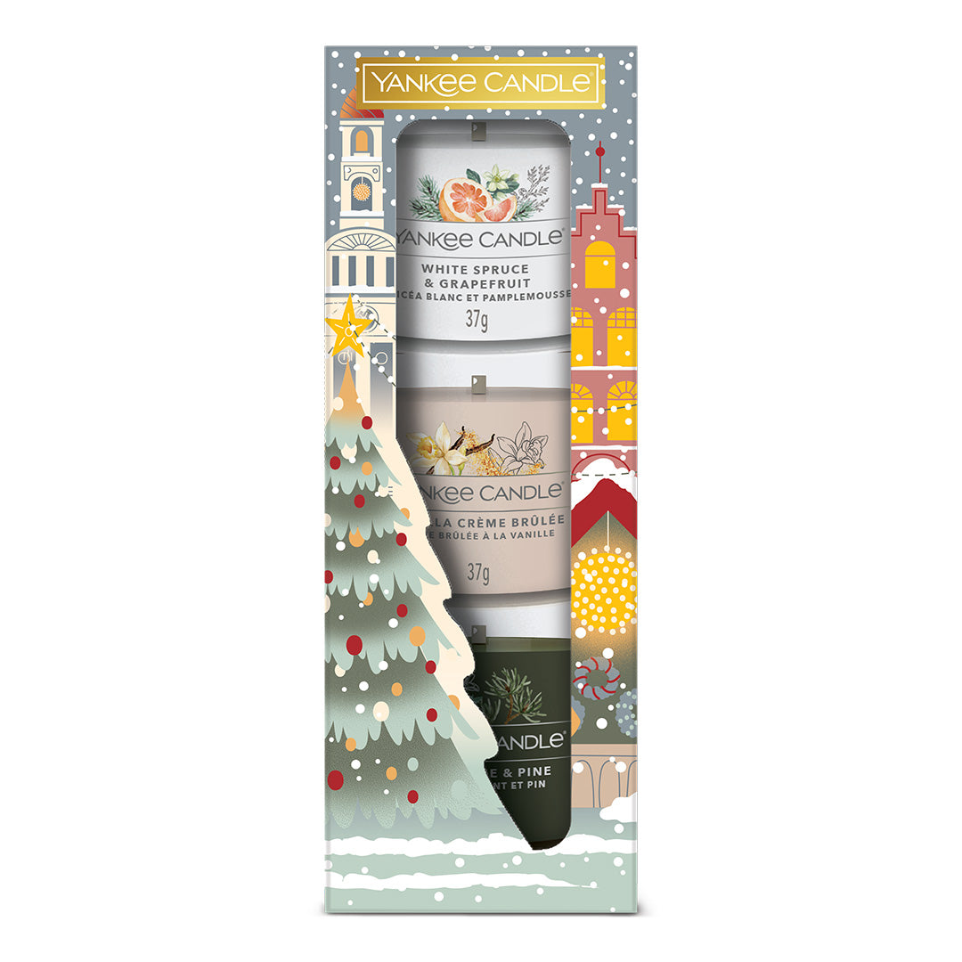 Yankee Candle - Passport To The Holidays 3 Fyldte Votivlys Gave Sæt