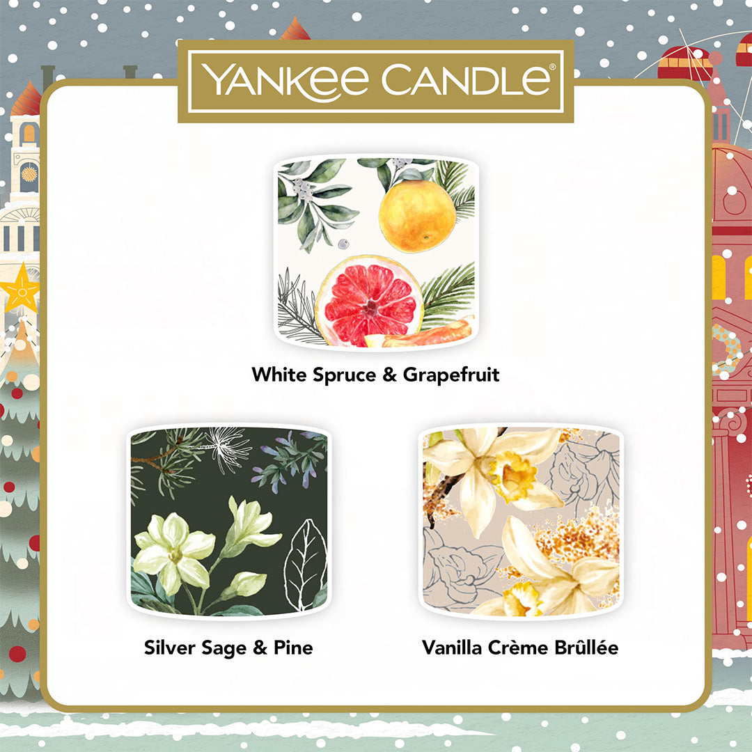 Yankee Candle - Passport To The Holidays 3 Fyldte Votivlys Gave Sæt