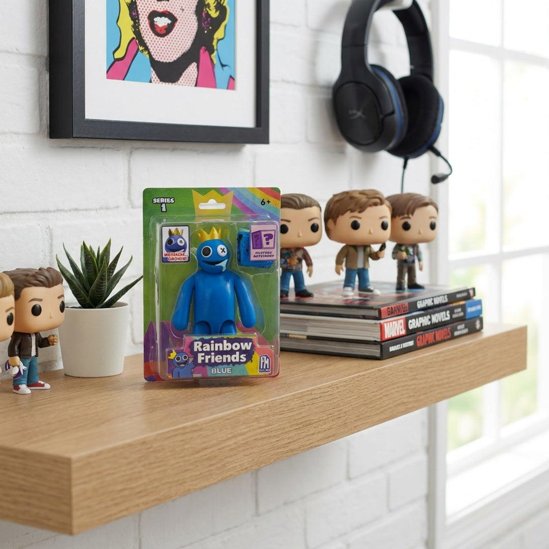 Rainbow Friends Action Figur - Happy Blue - billede 4