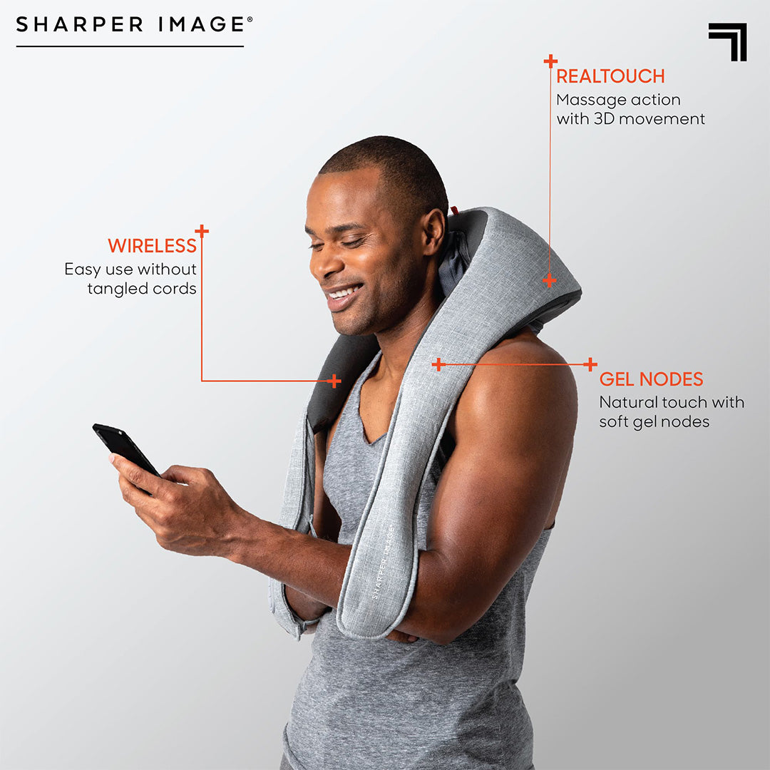 Sharper Image - Realtouch Shiatsu Med Varme Til Nakke- Og Rygmassageapparat - billede 3