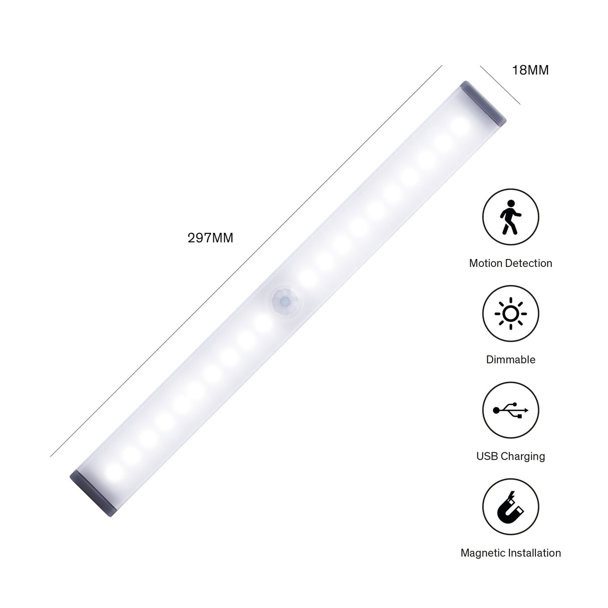 Sinji - Genopladelig LED Sensor lys - 297mm Konkurspriser ny