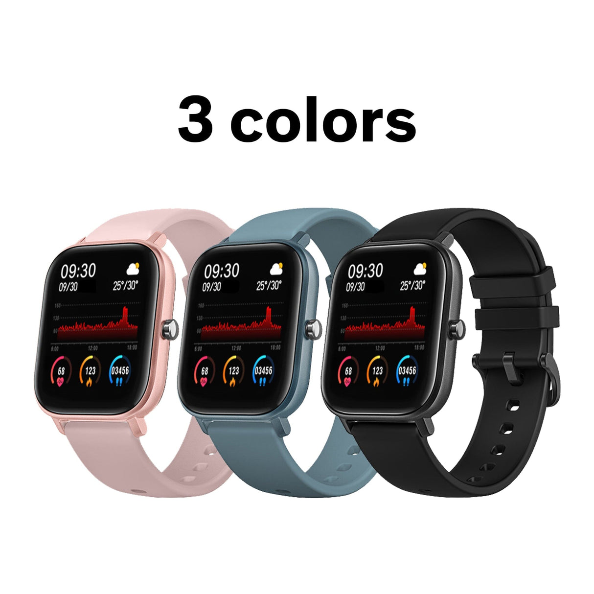 Sinji - SmartWatch Square i 3 farvevarianter Smartwatch Konkurspriser.dk