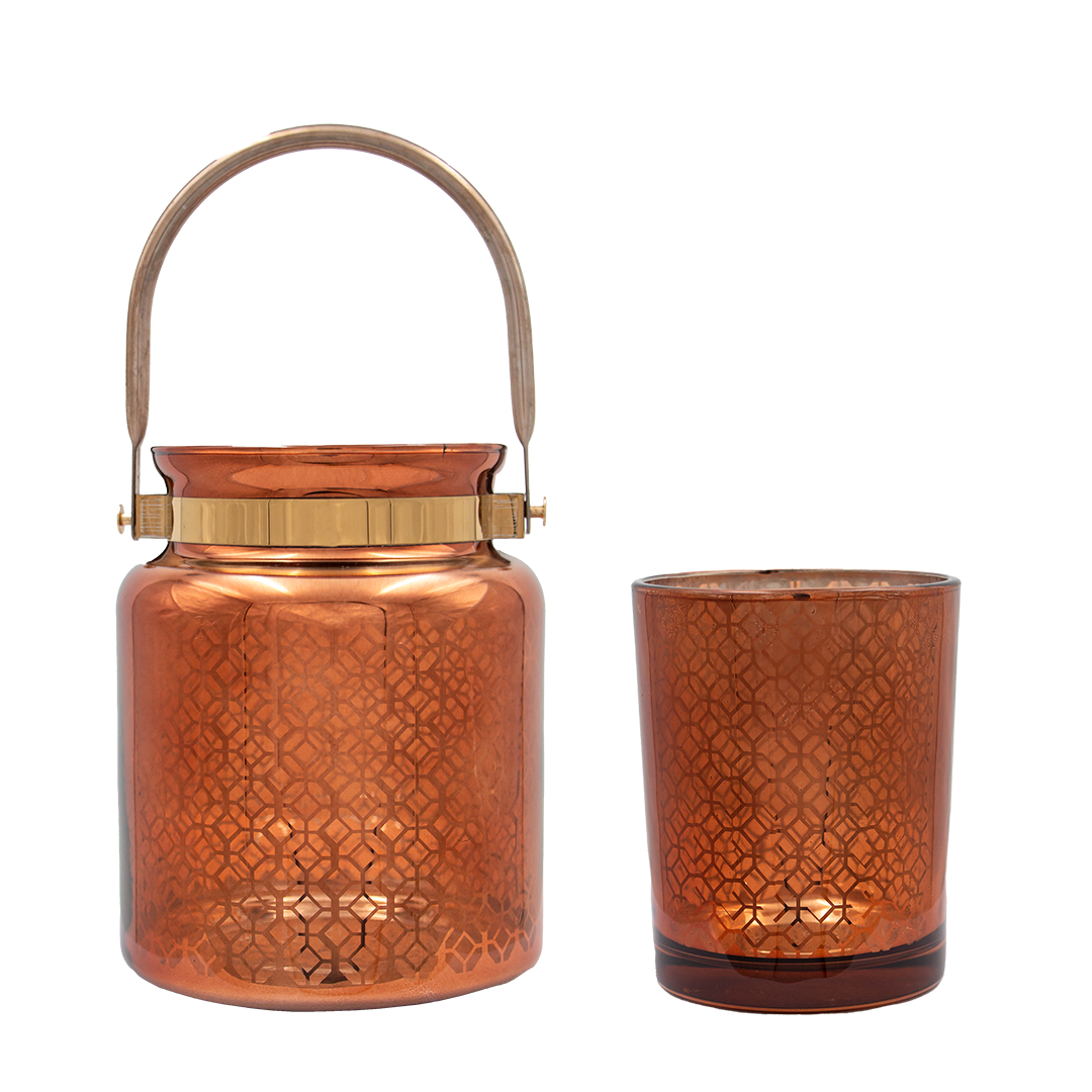 Lanterner & Vaser - Kobberfarvet i glas