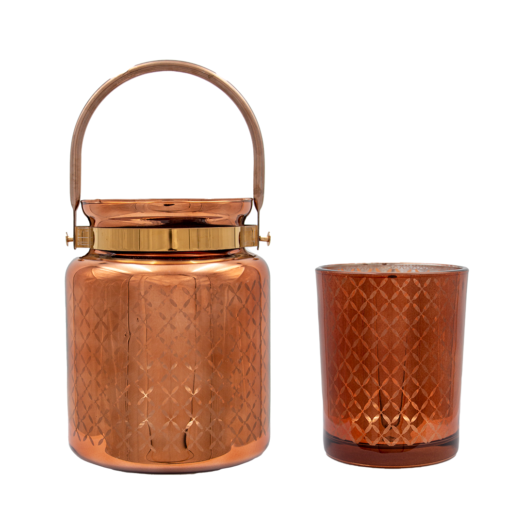 Lanterner & Vaser - Kobberfarvet i glas