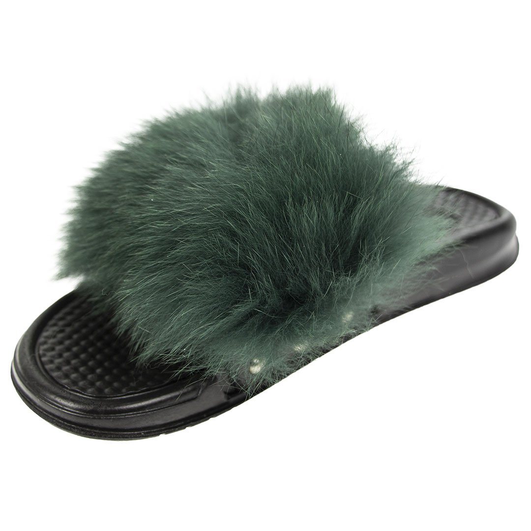 Sandal med pels Konkurspriser.dk Grøn 36