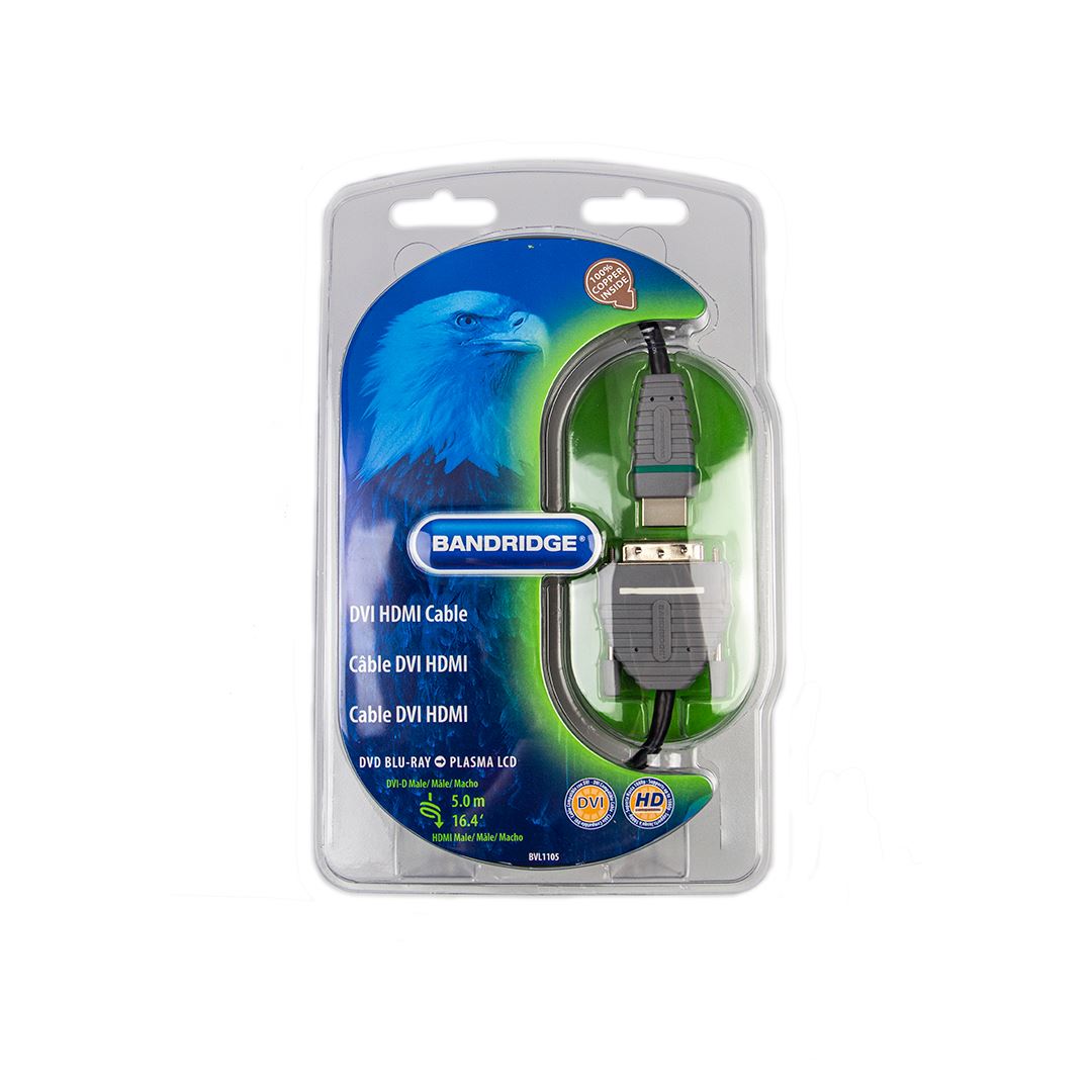 Bandridge Video Cable - HDMI to DVI Konkurspriser.dk