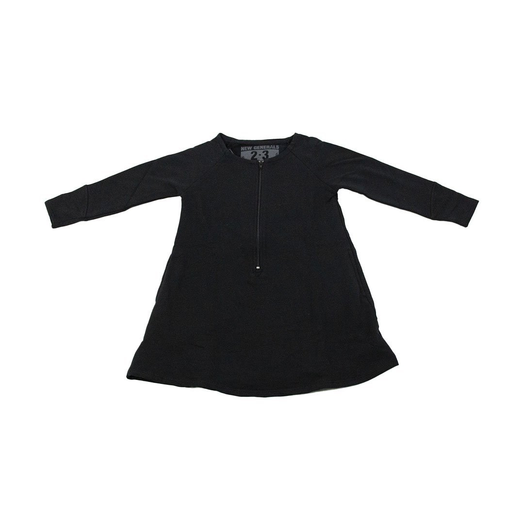 New Generation Pige Zip Dress - Pure Black Konkurspriser ny 2-3år
