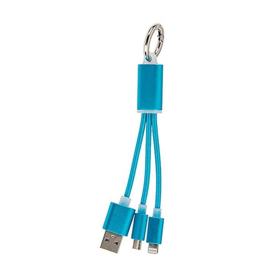2in1 USB opladerkabel mobiltilbehør Konkurspriser ny Blå